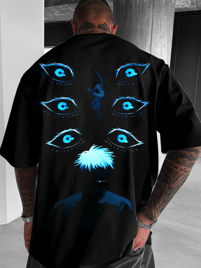 Men's Fashion Anime Printed Casual Short Sleeve T-Shirt