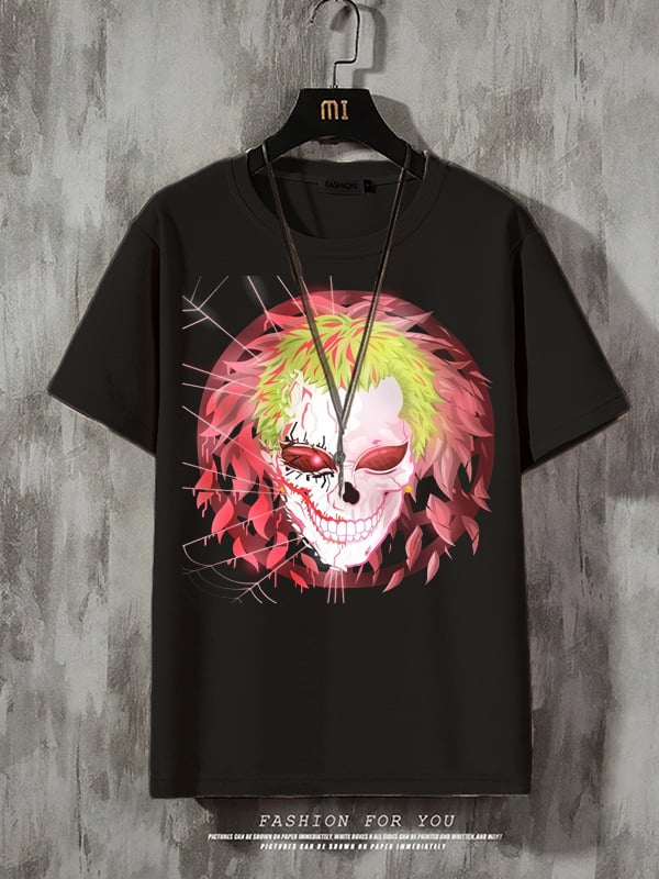 Men's Skull Crew Neck Short Sleeve T-Shirt