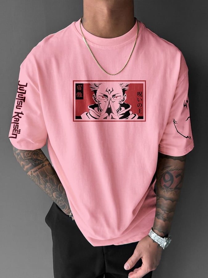 Men's Fashion Anime Print Short Sleeve T-Shirt