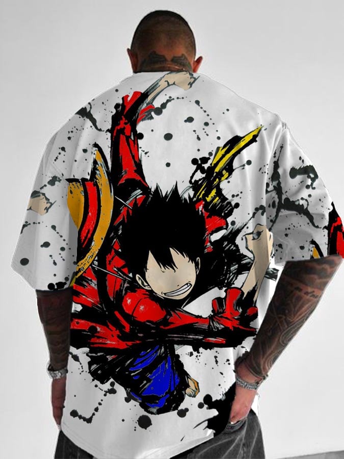 Men's trendy anime short-sleeved T-shirt