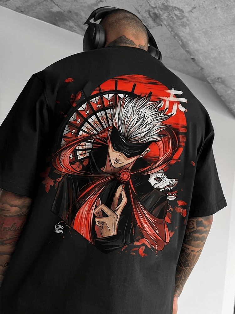 Men's Anime Print Casual Short Sleeve T-Shirt