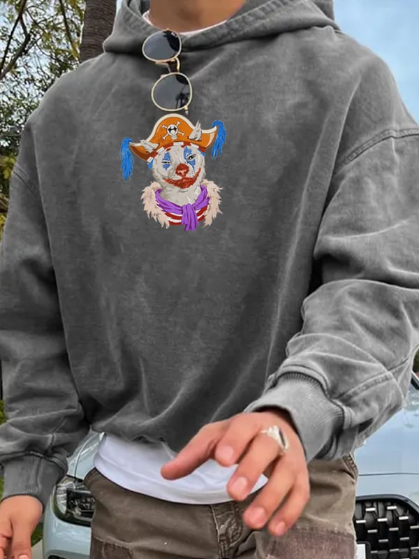 Men's Retro Graphic Pocket Hoodie
