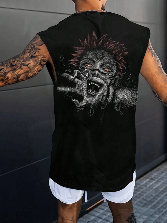 Men's Fashion Anime Printed Vest