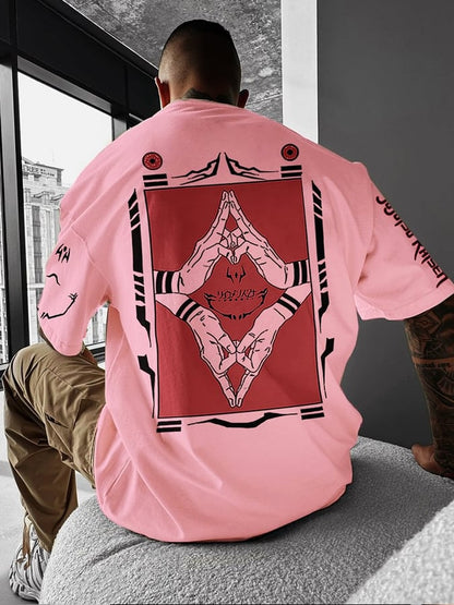 Men's Fashion Anime Print Short Sleeve T-Shirt