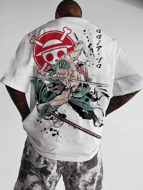 Men's Street Style Japanese Comic Print Short Sleeve T-Shirt