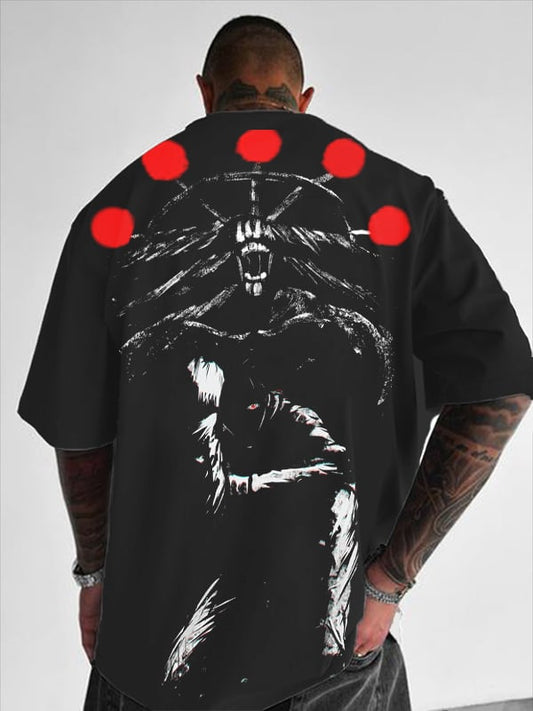 Men's   White Beard Crew Neck Short Sleeve T-Shirt