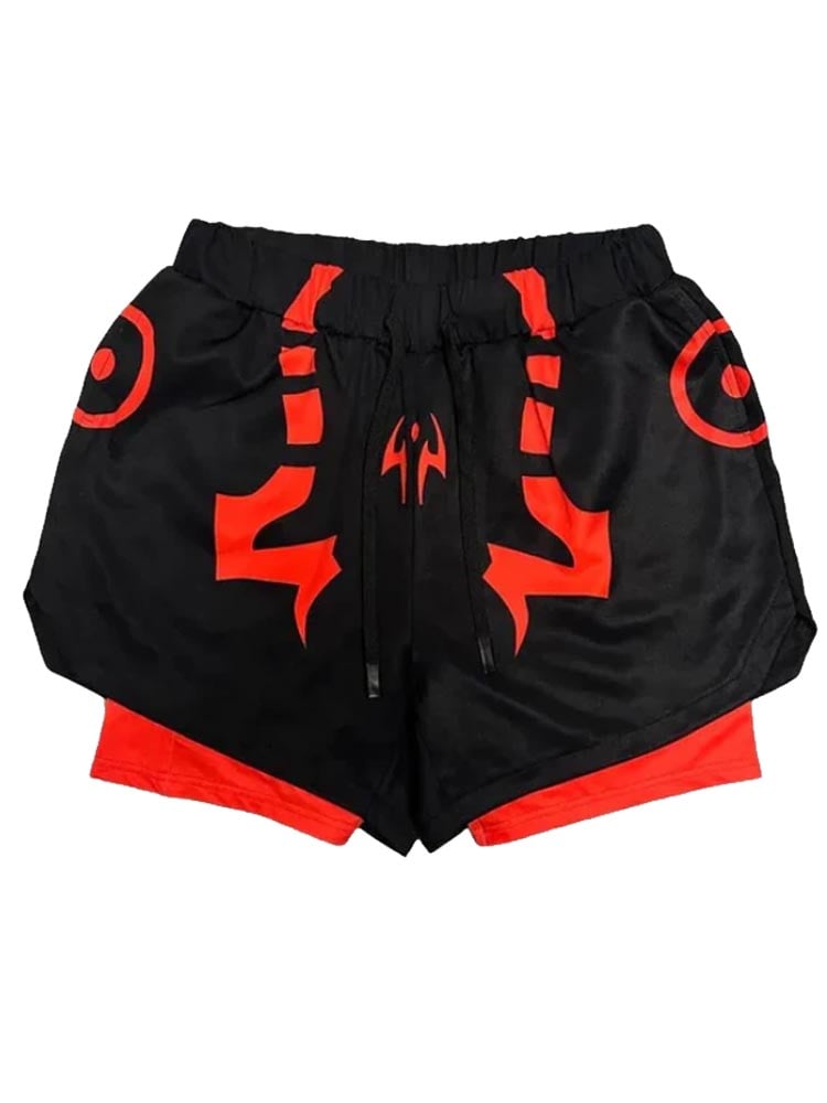 Men's   Double Layer Digital Beach Shorts