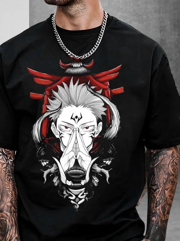 Men's   White Beard Crew Neck Short Sleeve T-Shirt