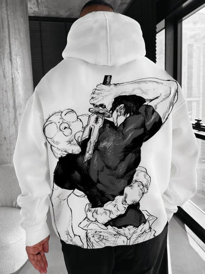Men's Stylish Comic Print Hoodie