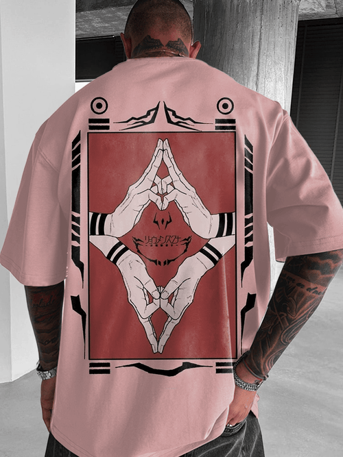 Men's Fashion Anime Printed Casual Short Sleeve T-Shirt