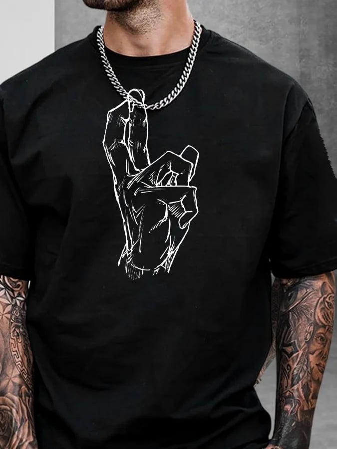 Men's Hand   Short Sleeve T-Shirt