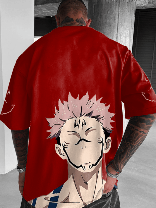 Men's Fashion Anime Printed Casual Short Sleeve T-Shirt
