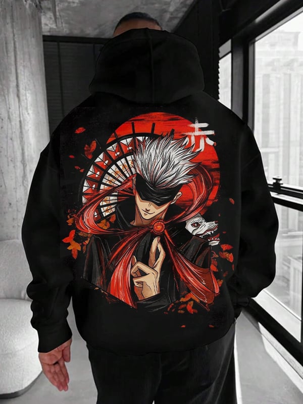 Men's Street Style Anime Printed Fashion Hoodie