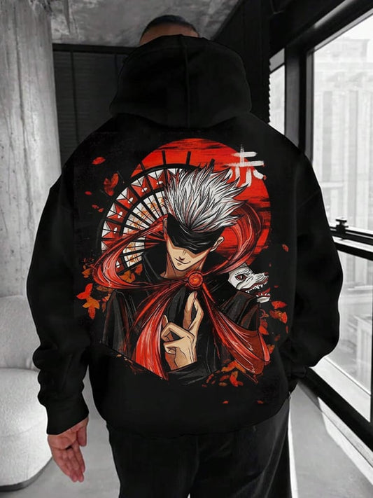 Men's Street Style Anime Printed Fashion Hoodie