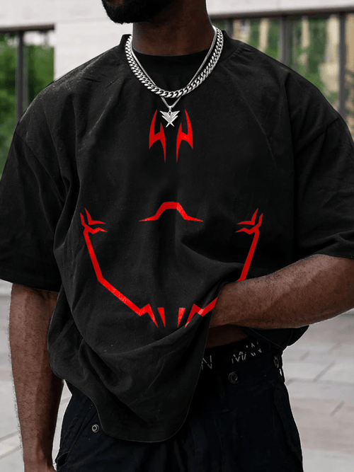Men's Fashion Anime Printed Casual Short Sleeve T-Shirt