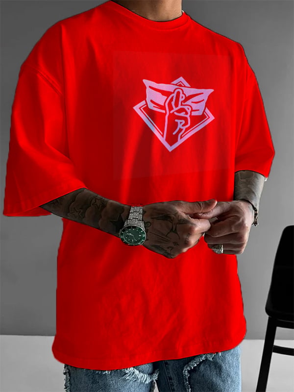 Men's   White Beard Crew Neck Short Sleeve T-Shirt
