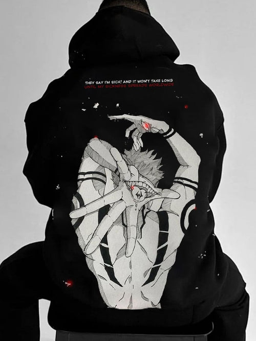 Men's Stylish Comic Print Hoodie