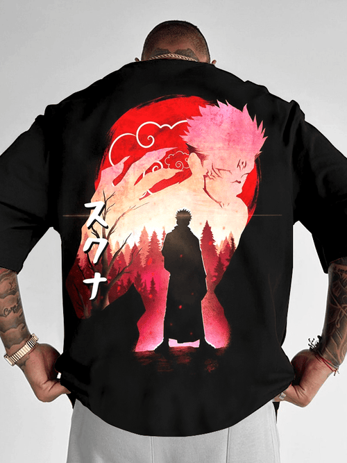 Men's Fashion Anime Printed Casual Short Sleeve T-Shirt