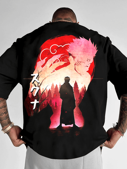 Men's Fashion Anime Printed Casual Short Sleeve T-Shirt