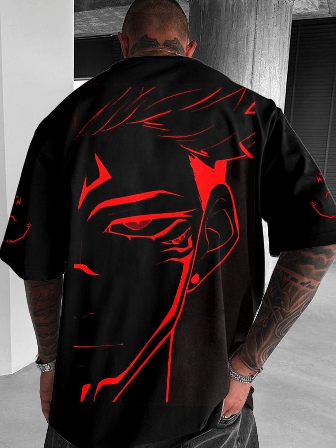 Men's Fashion Anime Printed Casual Short Sleeve T-Shirt